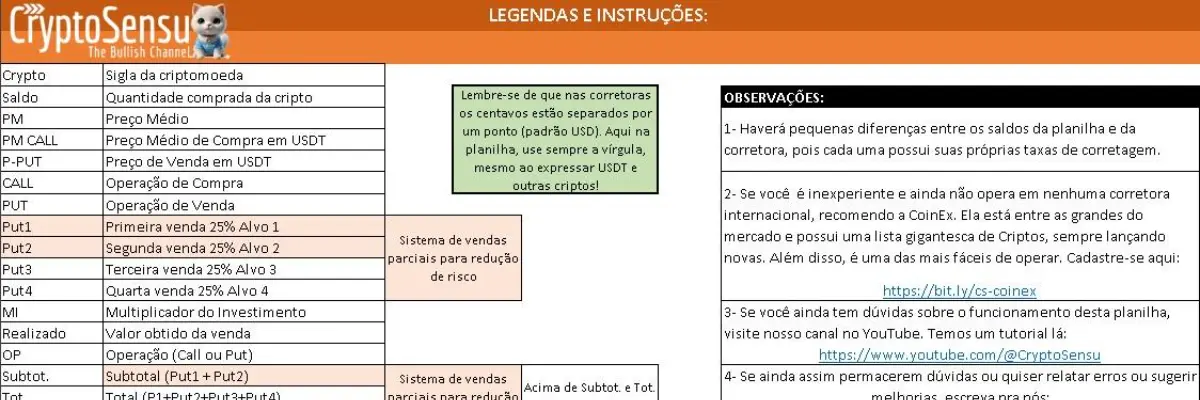 Planilha CryptoControl - CryptoSensu