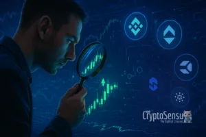 Investidor analisando oportunidade de compra no mercado cripto