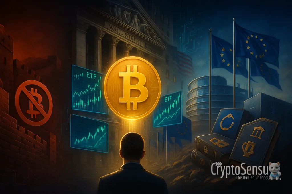 futuro da adoção do Bitcoin na China, EUA e Europa